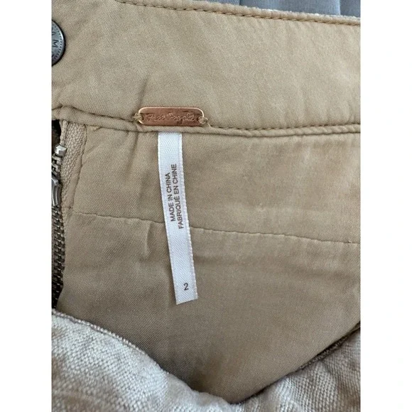 Free People Dust To Dust Crushed Velvet Tan Mini Skirt Festival size 2 - Picture 8 of 12